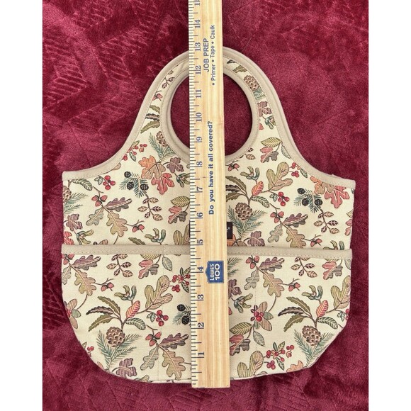 Longaberger Autumn Path Booking Tote Woodsy Open Top Acorn Leaves Fall EUC - Picture 9 of 10